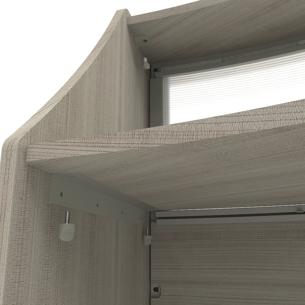 Curve Reception Desk With Polycarbonate, Ash. Picture 4