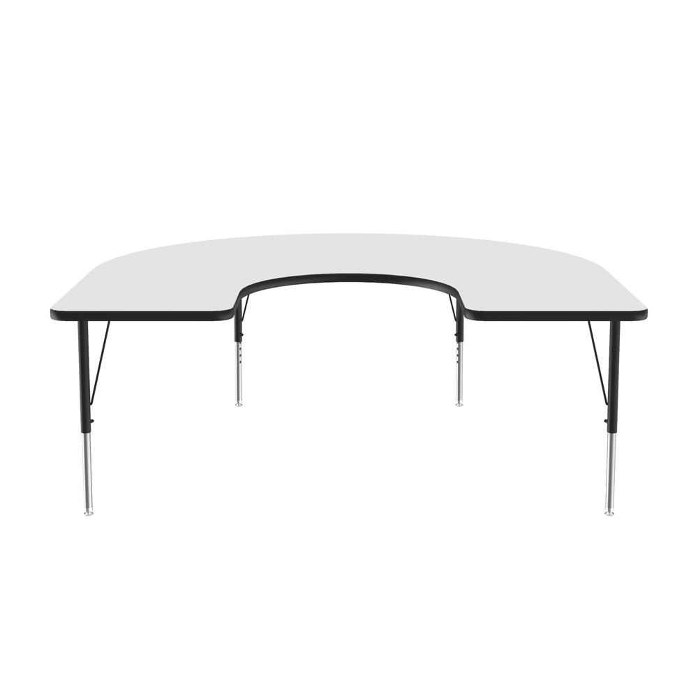 Markerboard-Dry Erase  Deluxe High Pressure Top - Activity Tables, 60x66", HORSESHOE, FROSTY WHITE BLACK/CHROME. Picture 6