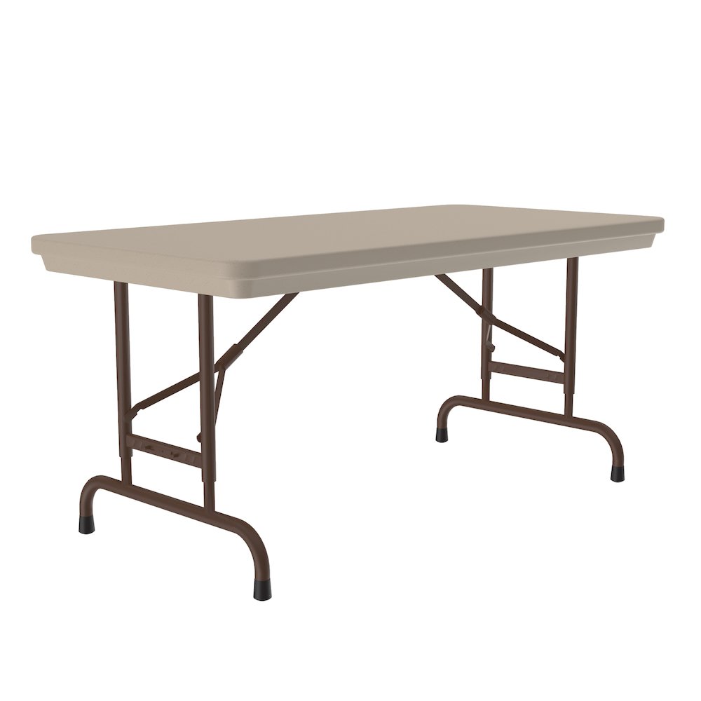 Adjustable Height Commercial Blow-Molded Plastic Folding Table 24x48". Picture 1