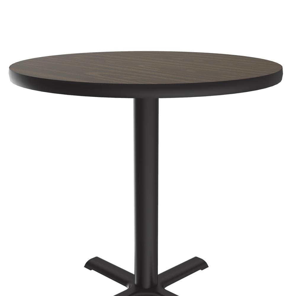 Table Height Deluxe High-Pressure Café and Breakroom Table, 30x30", ROUND, WALNUT BLACK. Picture 3