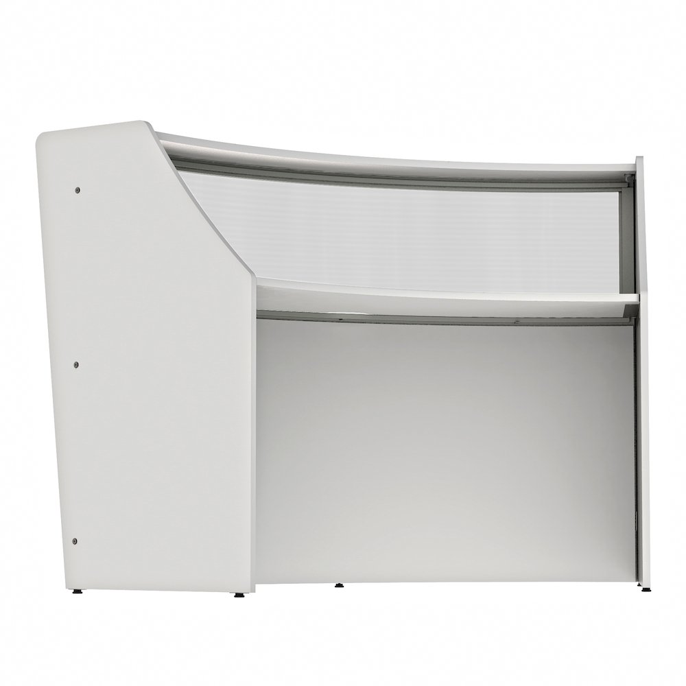 Curve Reception Desk With Polycarbonate, White. Picture 6