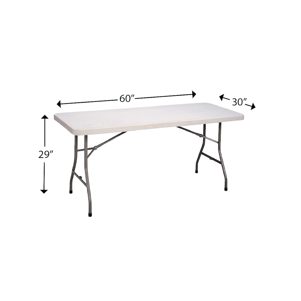 Economy Blow-Molded Plastic Folding Table 30x60". Picture 3