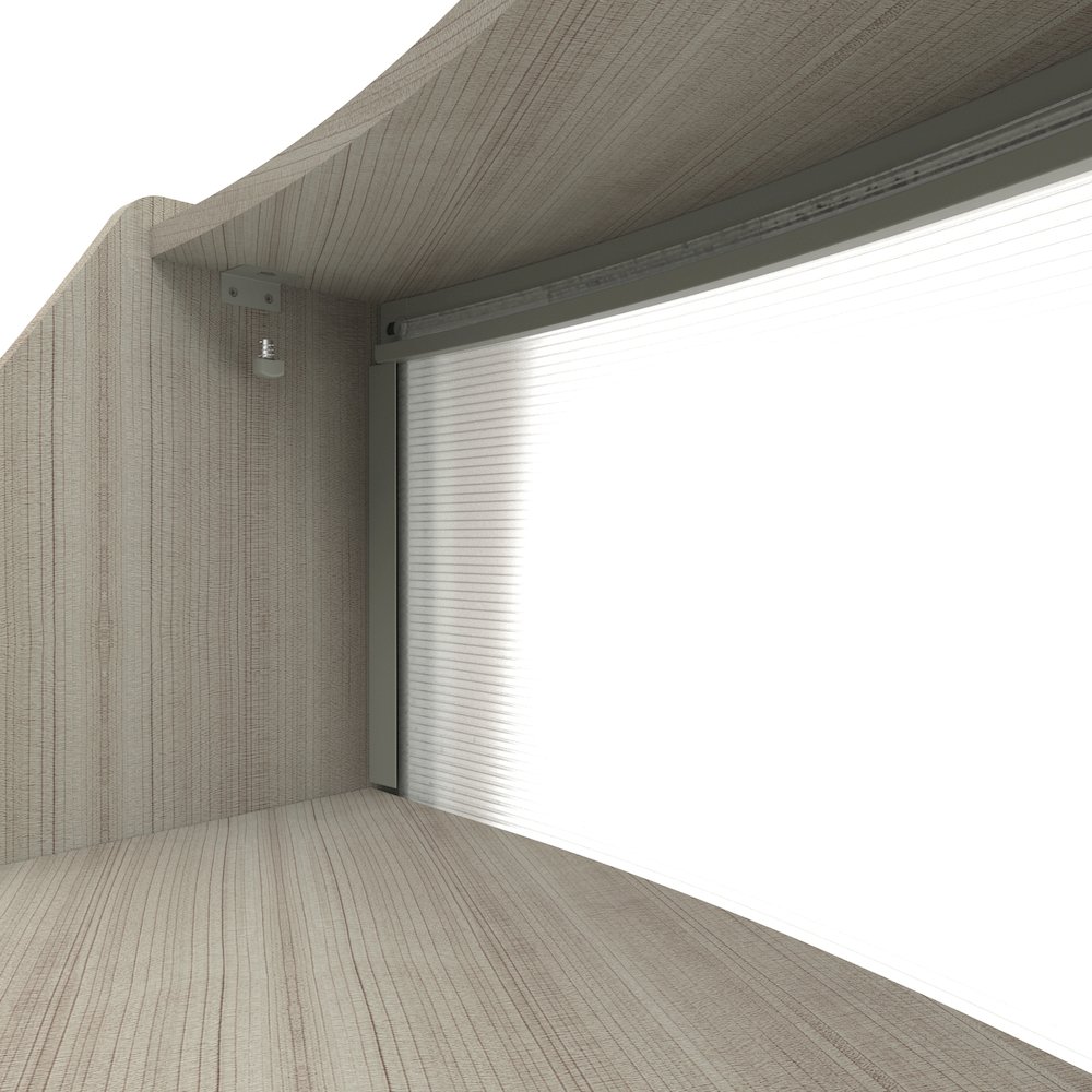 Curve Reception Desk With Polycarbonate, Ash. Picture 5