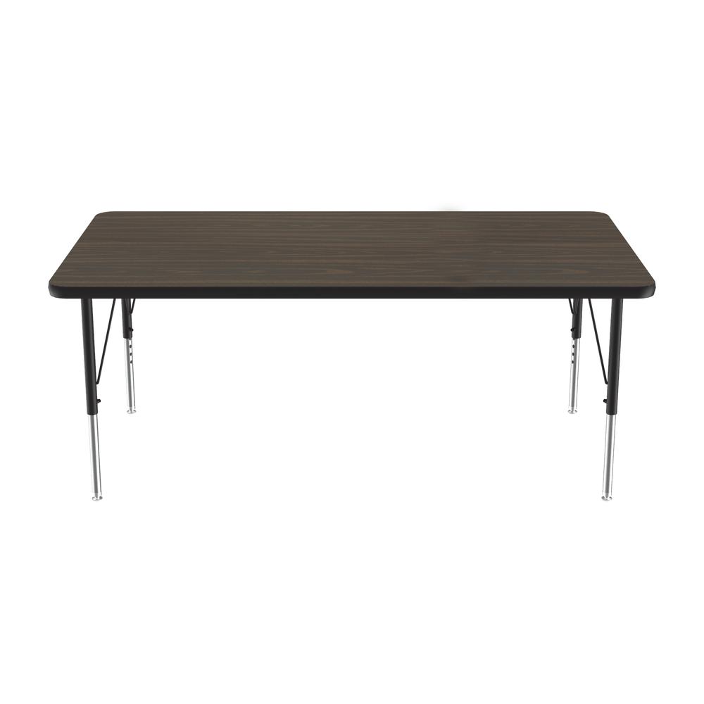 EconoLine Melamine Top Activity Tables 30x60", RECTANGULAR WALNUT, BLACK/CHROME. Picture 5