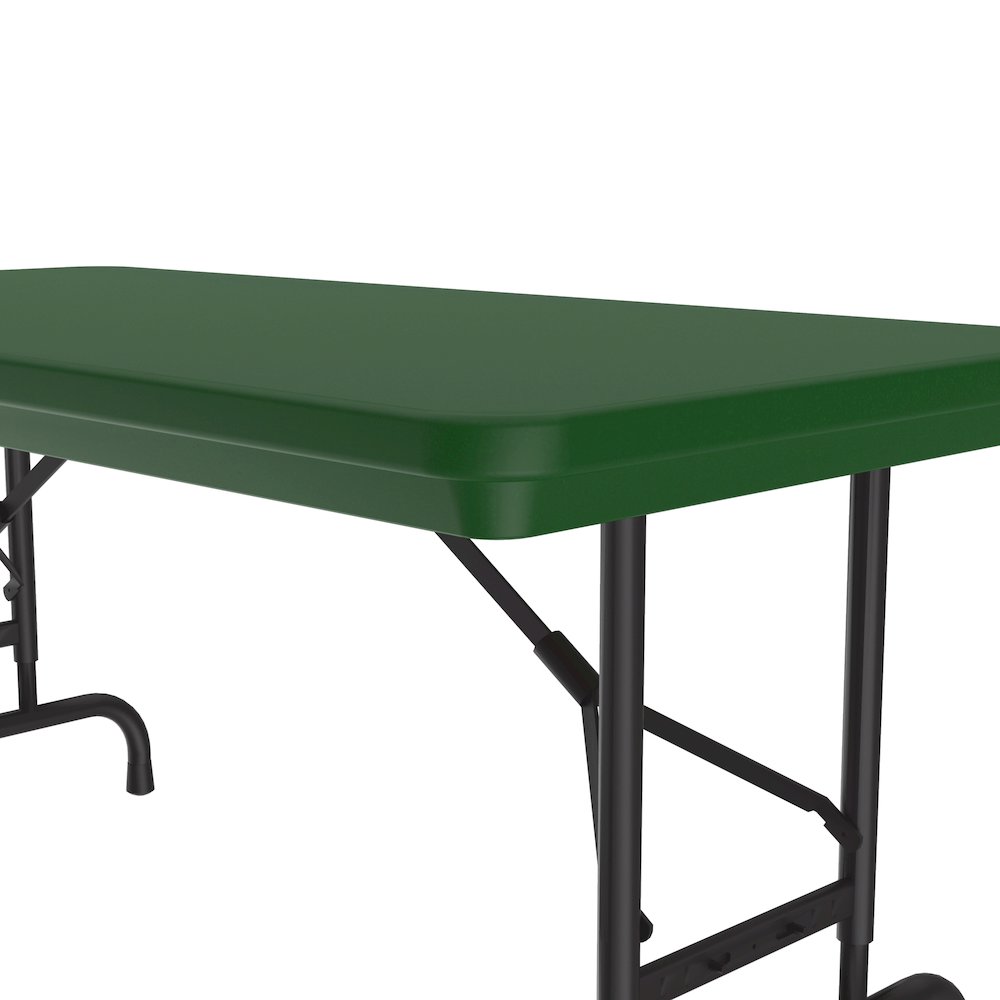 Adjustable Height Commercial Blow-Molded Plastic Folding Table 24x48". Picture 6