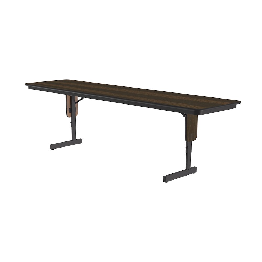 Adjustable Height Laminate Folding Seminar Table with Panel Leg 24x96". Picture 8