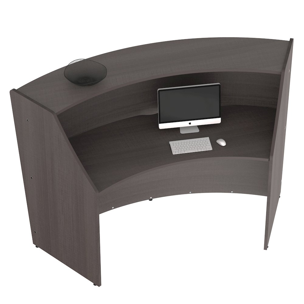 Curve Reception Desk Solid, Mocha. Picture 6