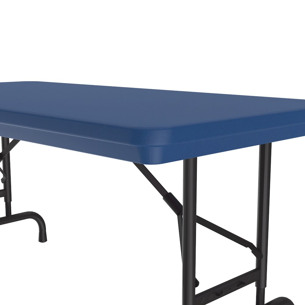 Adjustable Height Commercial Blow-Molded Plastic Folding Table 24x48". Picture 4