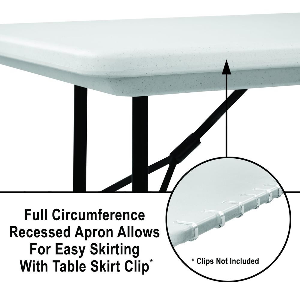 36" Counter Height Commerical Grade Blow-Molded Plastic Folding Table 30x96" RECTANGULAR, GRAY GRANITE BLACK. Picture 7