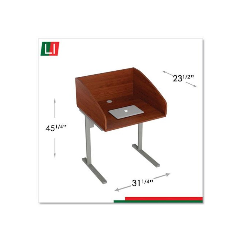 Study Carrell Starter Unit, 2-Leg, 31.25 x 23.5 x 45.25, Cherry. Picture 9