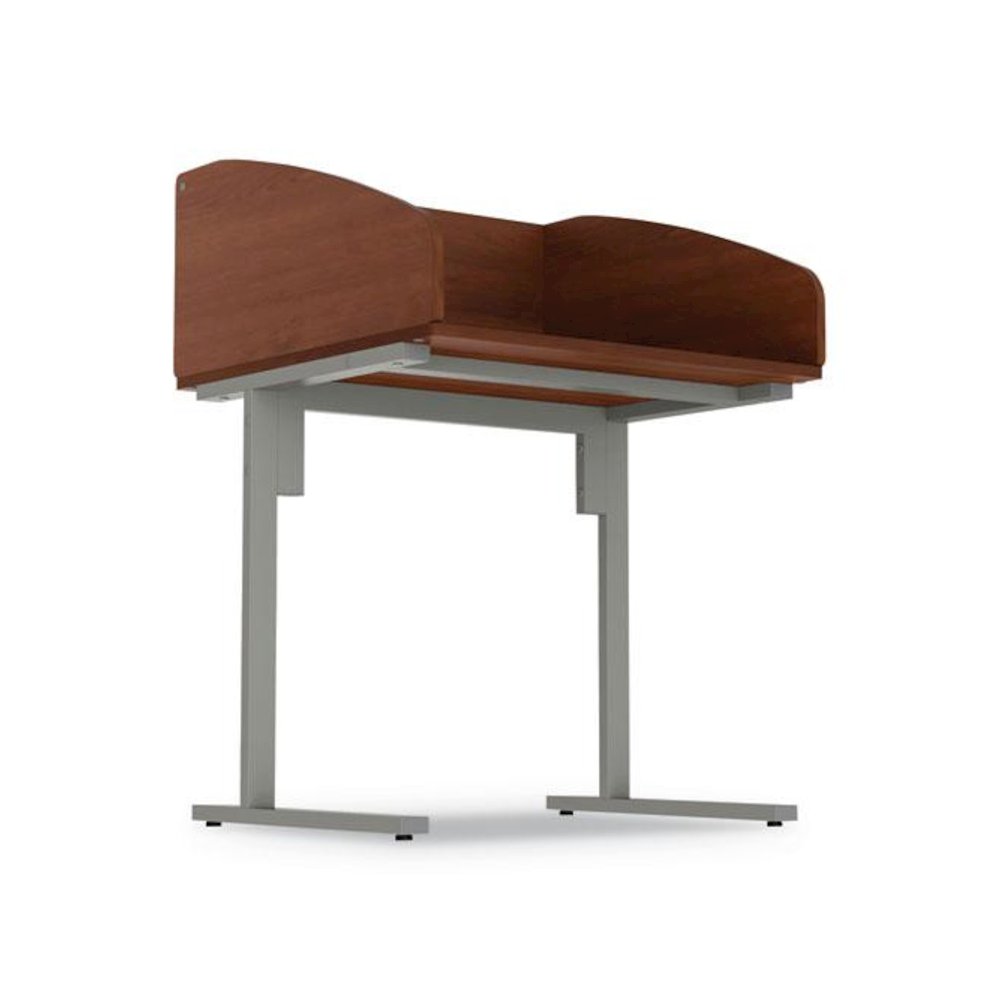 Study Carrell Starter Unit, 2-Leg, 31.25 x 23.5 x 45.25, Cherry. Picture 5