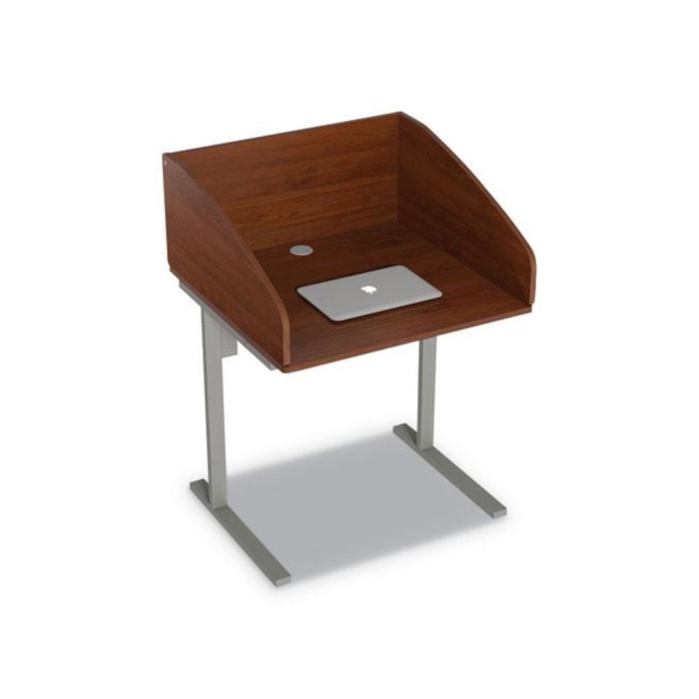 Study Carrell Starter Unit, 2-Leg, 31.25 x 23.5 x 45.25, Cherry. Picture 8