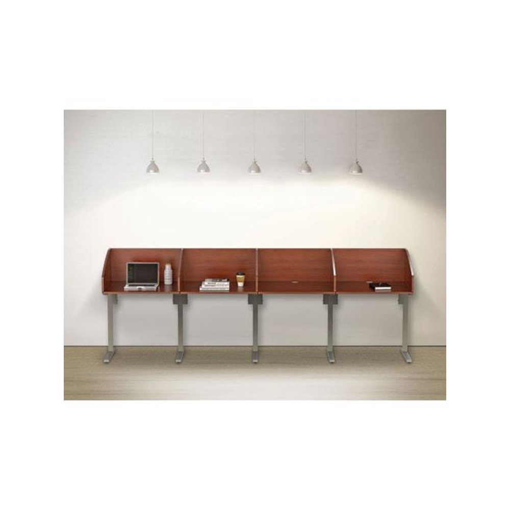 Study Carrell Starter Unit, 2-Leg, 31.25 x 23.5 x 45.25, Cherry. Picture 3