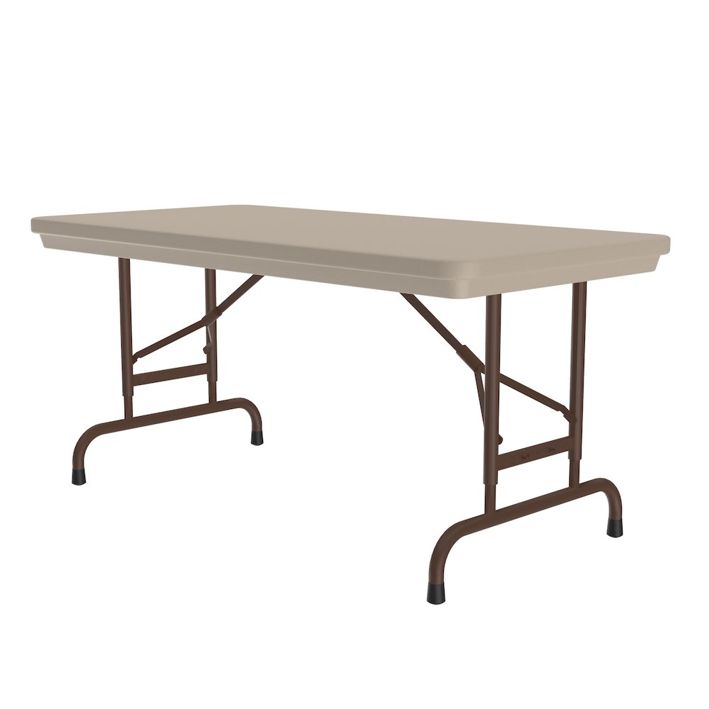 Adjustable Height Commercial Blow-Molded Plastic Folding Table 24x48". Picture 8