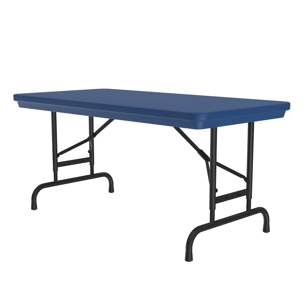 Adjustable Height Commercial Blow-Molded Plastic Folding Table 24x48". Picture 1