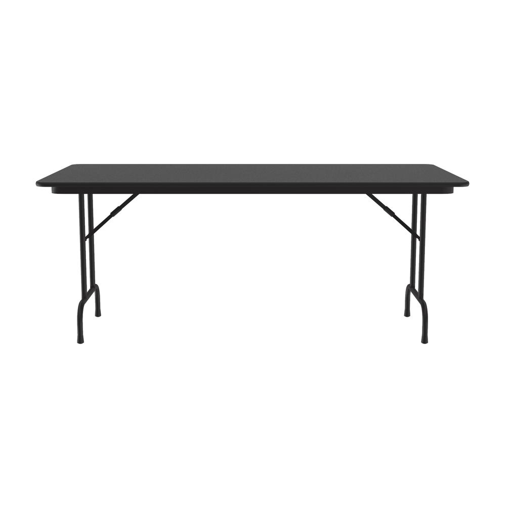 Econoline Melamine Top Folding Table, 36x72" RECTANGULAR, BLACK GRANITE BLACK. Picture 5