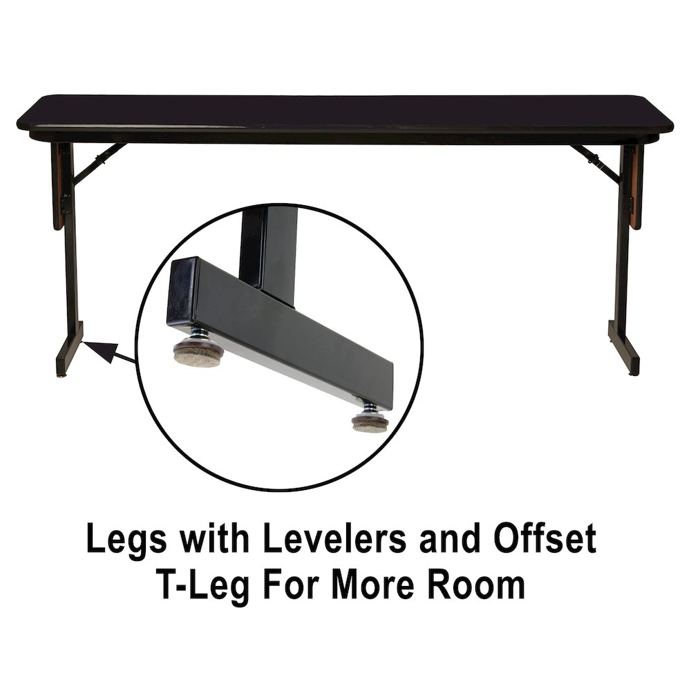 Deluxe High-Pressure Folding Seminar Table with Panel Leg 18x60". Picture 3