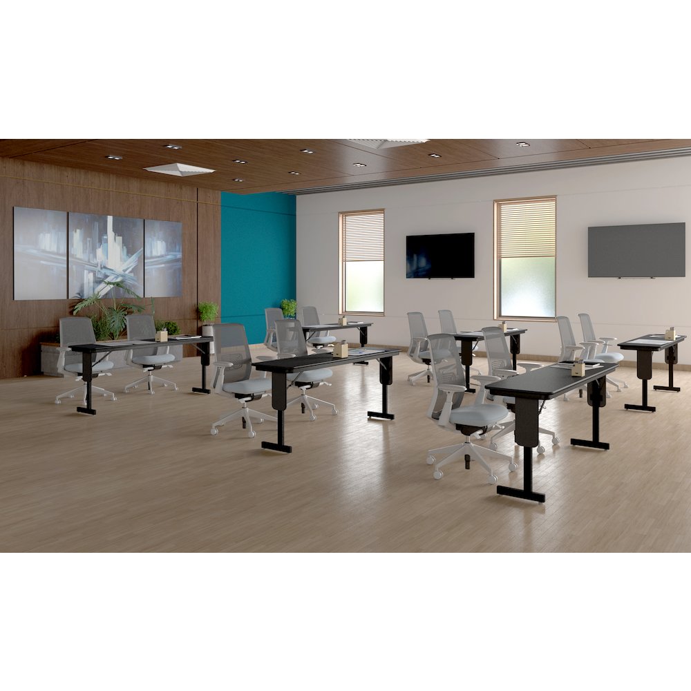 Adjustable Height Deluxe High-Pressure Folding Table with Panel Leg 18x60. Picture 20