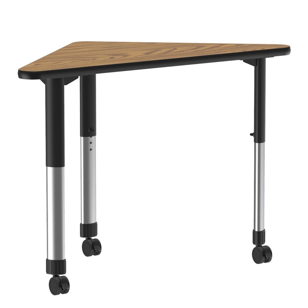 Deluxe High Pressure Collaborative Desk with Casters, 41x23, WING, BLACK GRANITE BLACK/CHROME. Picture 1