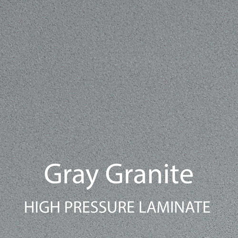 Table Height Deluxe High-Pressure Café and Breakroom Table, 24x24" ROUND GRAY GRANITE, BLACK. Picture 9