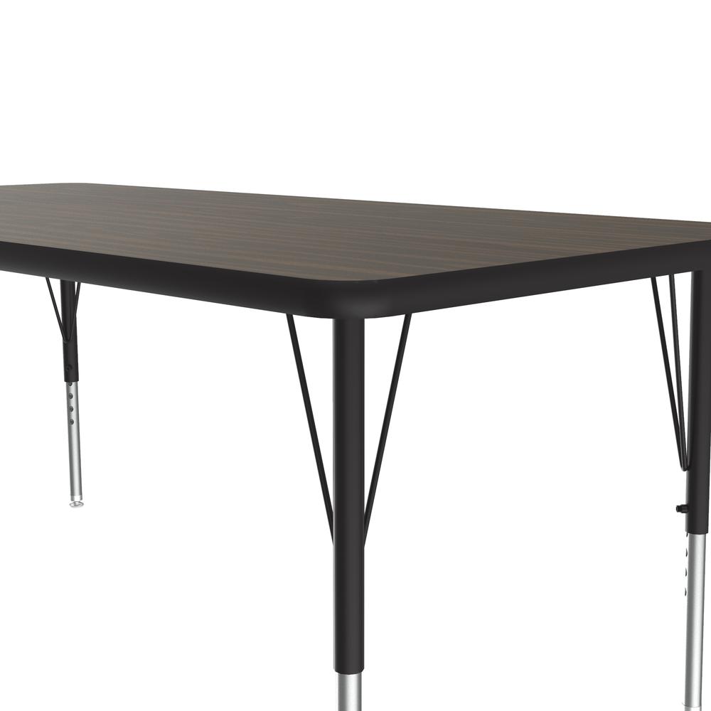 EconoLine Melamine Top Activity Tables 30x60", RECTANGULAR WALNUT, BLACK/CHROME. Picture 4