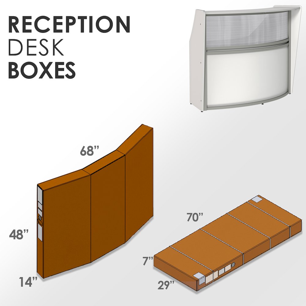 Curve Reception Desk With Polycarbonate, White. Picture 14