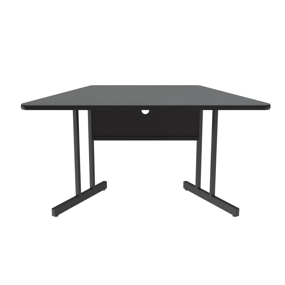 Desk Height  Deluxe HIgh-Pressure Top Computer/Student Desks  30x60", TRAPEZOID, MONTANA GRANITE BLACK. Picture 3
