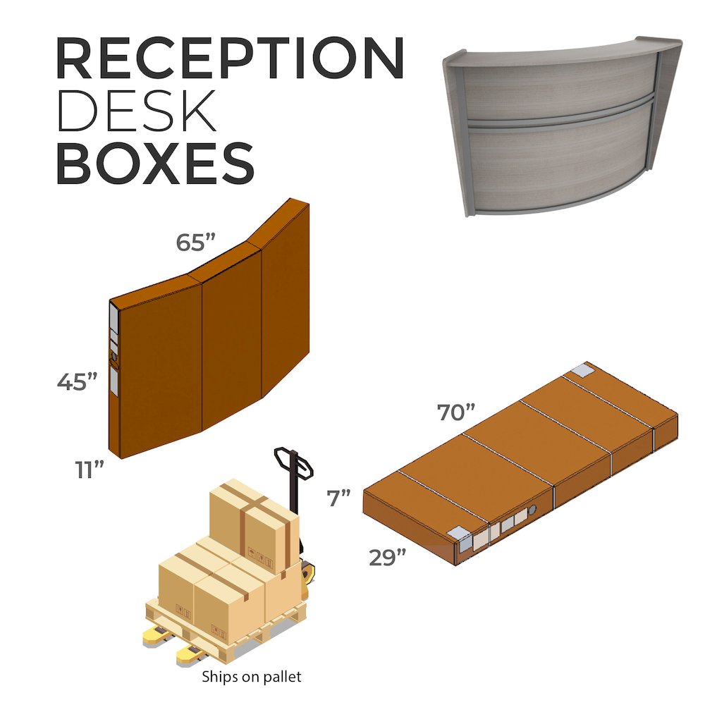 Curve Reception Desk Solid, Walnut. Picture 14