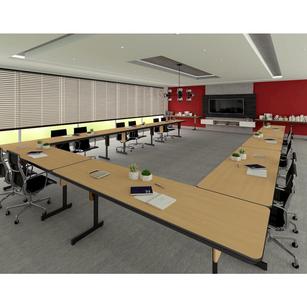 Deluxe High-Pressure Folding Seminar Table with Panel Leg 24x60". Picture 19