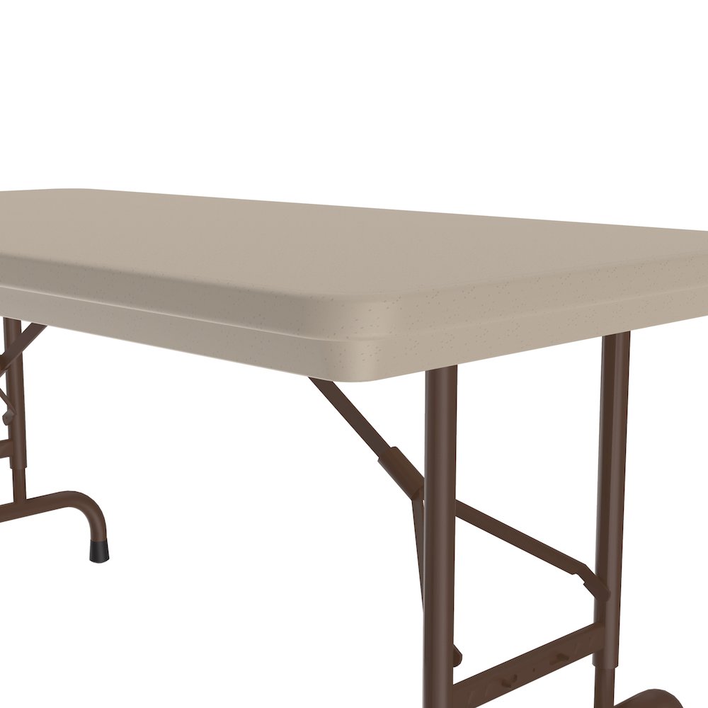 Adjustable Height Commercial Blow-Molded Plastic Folding Table 24x48". Picture 4