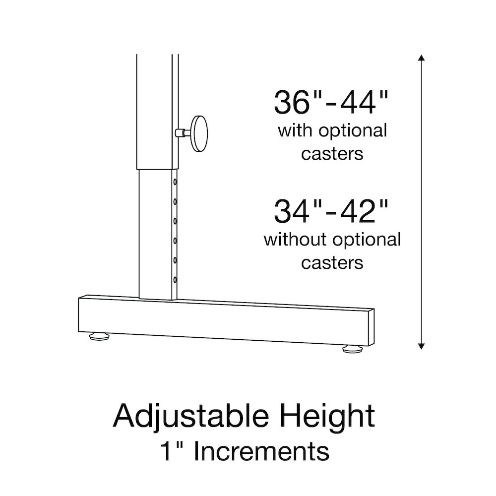High-Pressure Laminate Top Adjustable Standing  Height Work Station 20x24. Picture 15