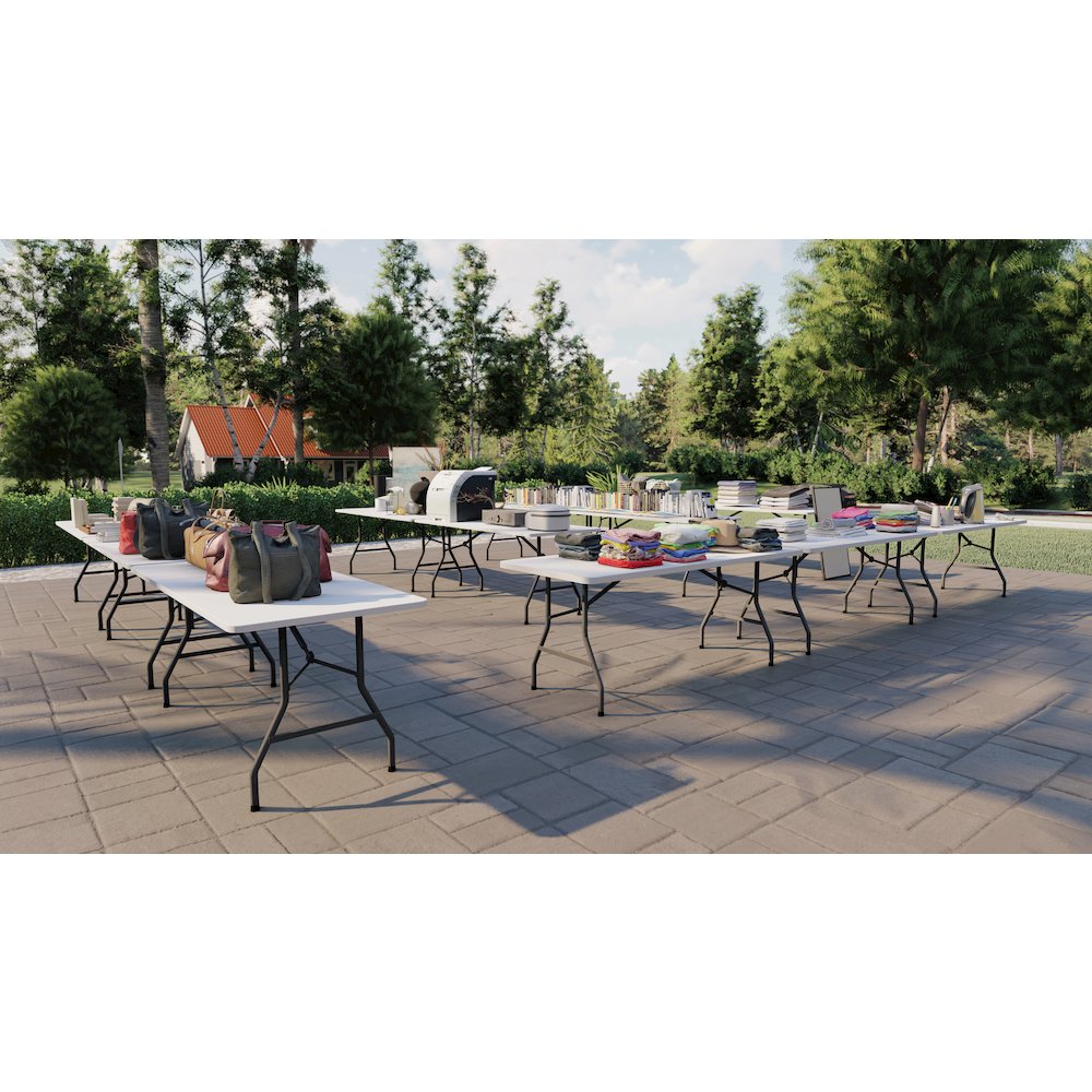 Economy Blow-Molded Plastic Folding Table 30x60". Picture 14
