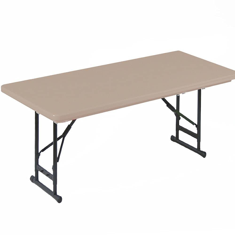 Adjustable Height Commercial Blow-Molded Plastic Folding Table 24x48". Picture 1