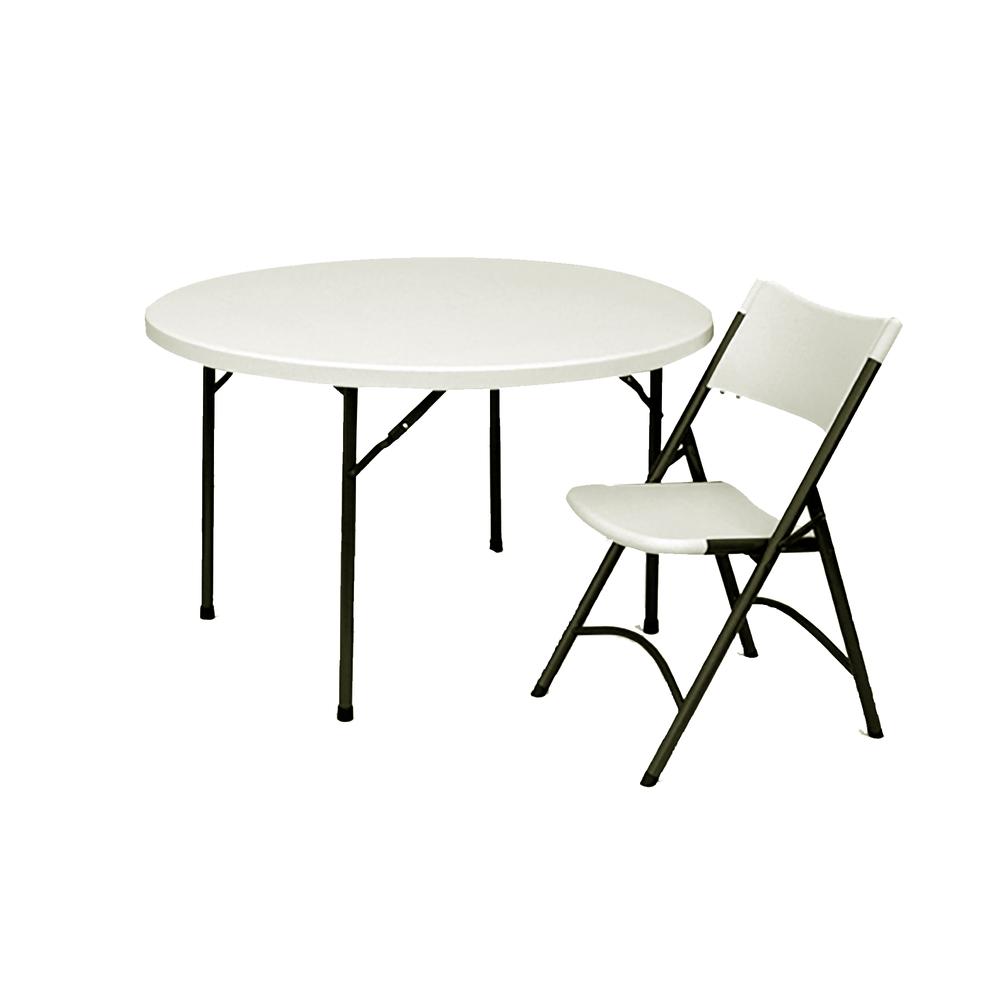 Economy Blow-Molded Plastic Folding Chair  CHAIR, GRAY GRANITE CHARCOAL (pack of 4). Picture 9