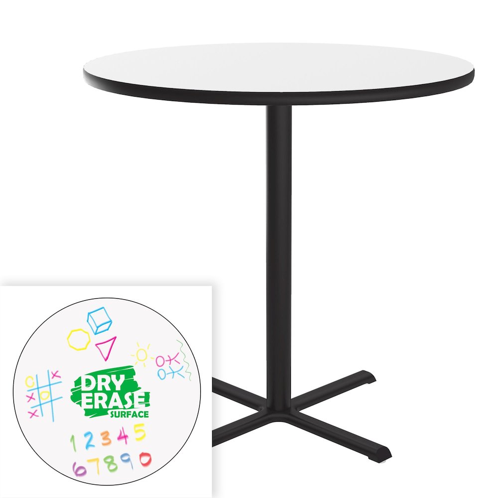 Markerboard-Dry Erase Bar Stool Height Café and Breakroom Table 36x36. Picture 7