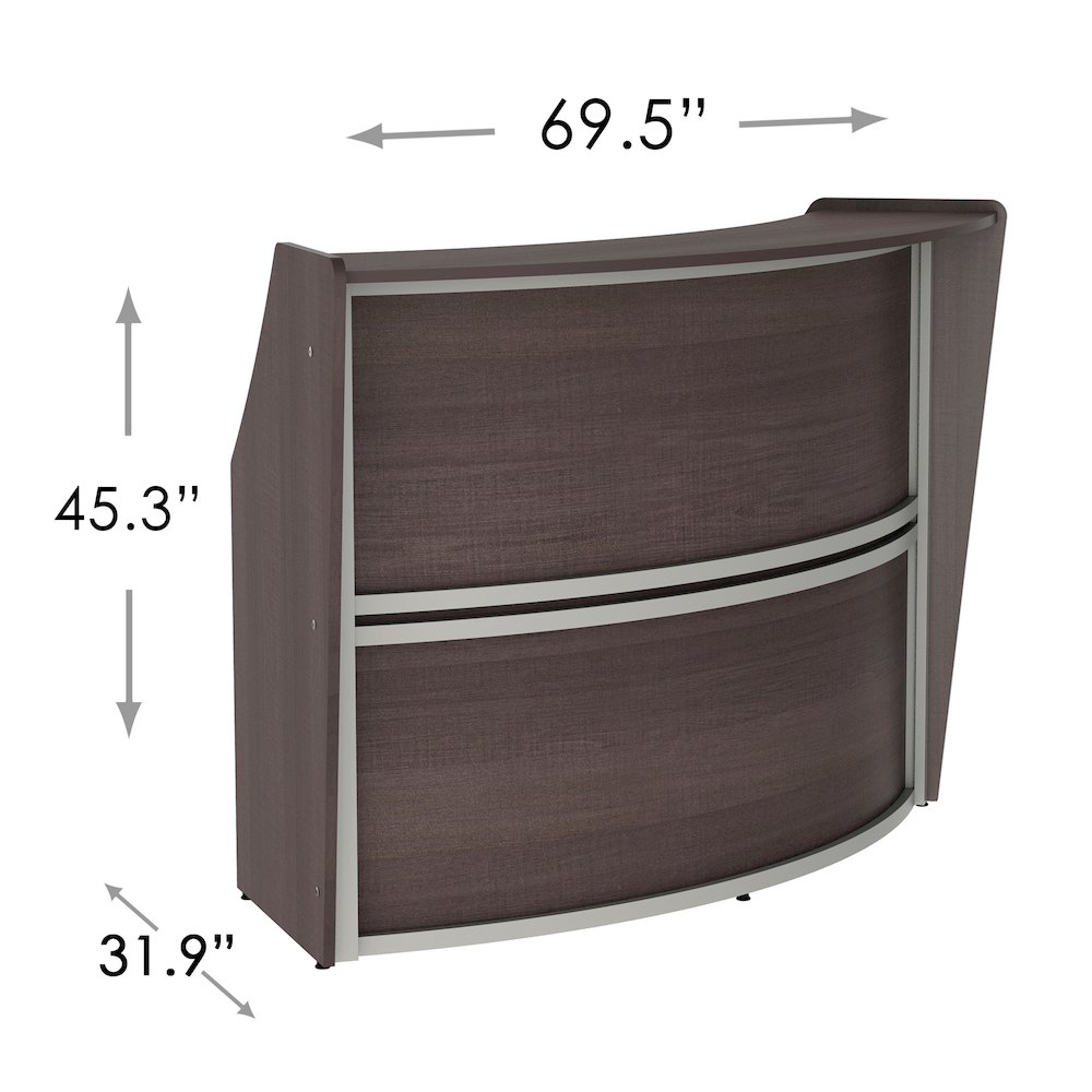 Curve Reception Desk Solid, Mocha. Picture 7