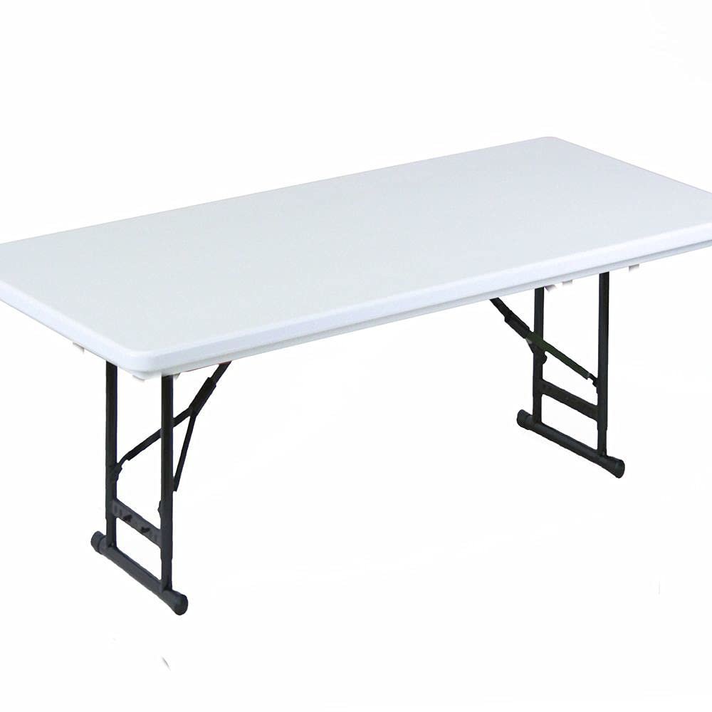 Adjustable Height Commercial Blow-Molded Plastic Folding Table 30x96". Picture 1