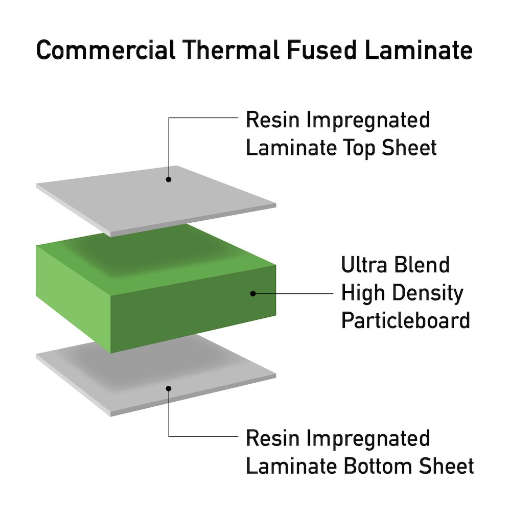 Table Height Thermal Fused Laminate Café and Breakroom Table 30x42". Picture 1