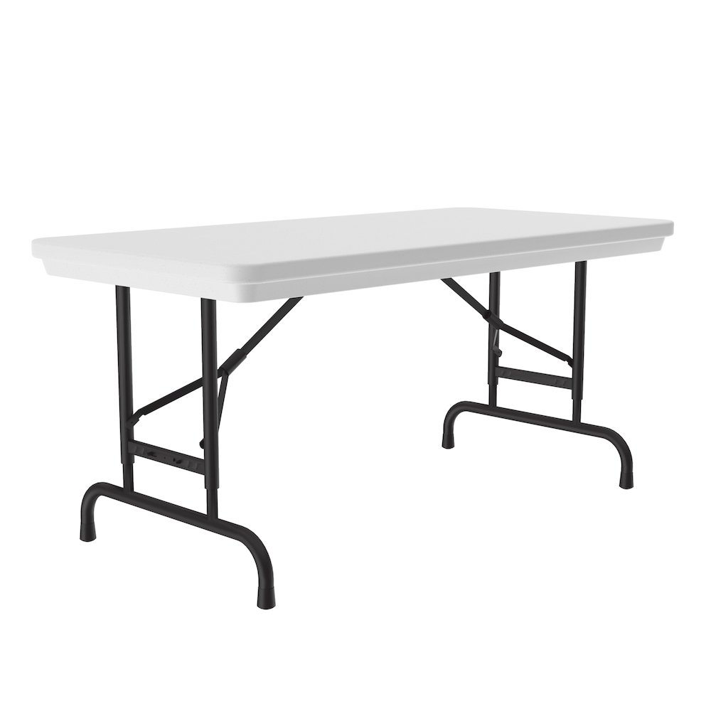 Adjustable Height Commercial Blow-Molded Plastic Folding Table 24x48". Picture 8