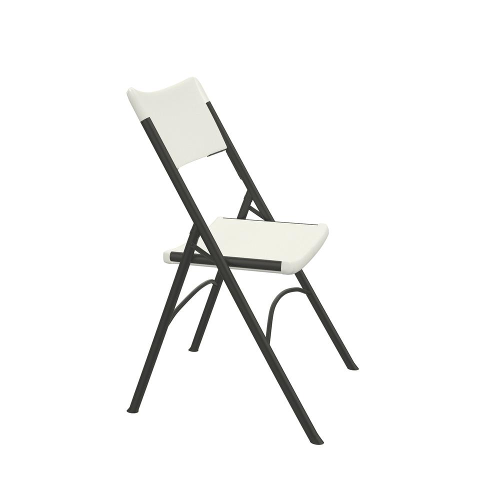 Economy Blow-Molded Plastic Folding Chair  CHAIR, GRAY GRANITE CHARCOAL (pack of 4). Picture 5