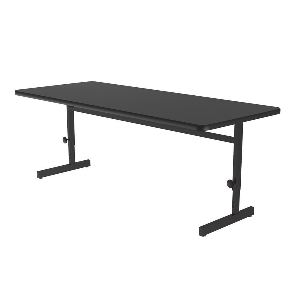 Adjustable Height Commercial Laminate Top Computer/Student Desks 30x48" RECTANGULAR, BLACK GRANITE, BLACK. Picture 1