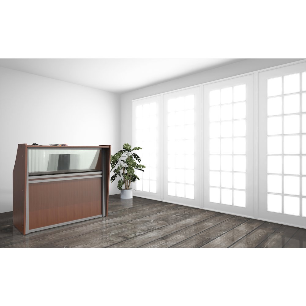 Straight Reception Station With Polycarbonate, Cherry. Picture 5