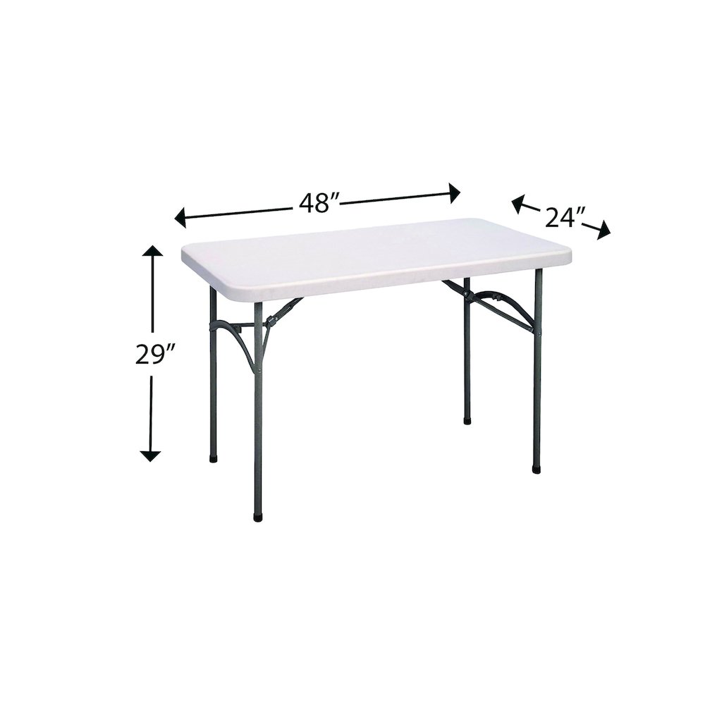 Economy Blow-Molded Plastic Folding Table 24x48". Picture 7