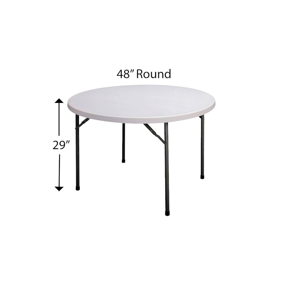 Economy Blow-Molded Plastic Folding Table 48x48". Picture 6