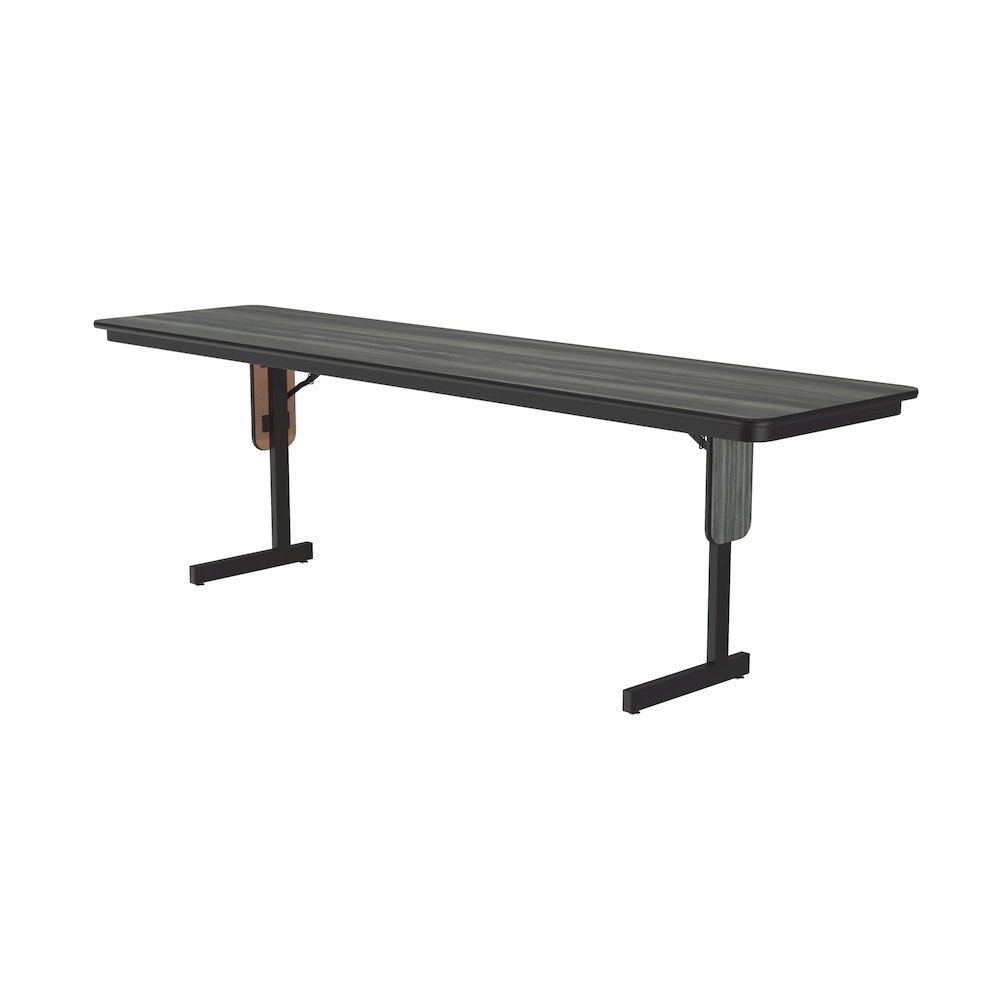 Deluxe High-Pressure Folding Seminar Table with Panel Leg 24x96". Picture 1