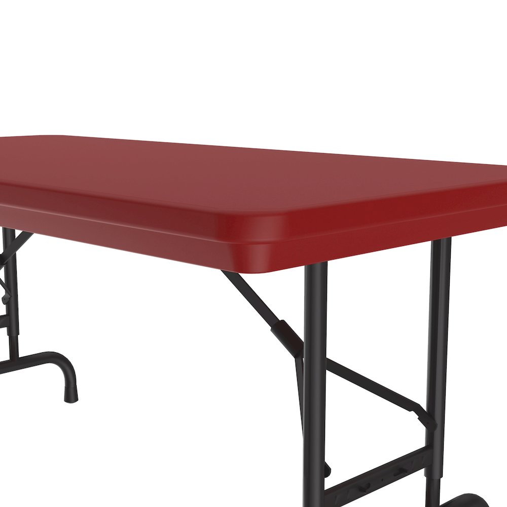 Adjustable Height Commercial Blow-Molded Plastic Folding Table 24x48". Picture 3