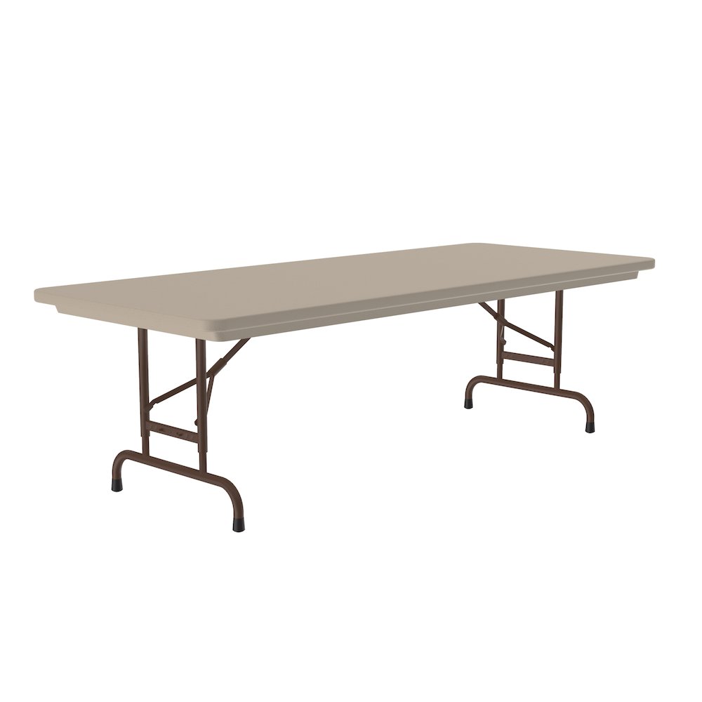 Adjustable Height Commercial Blow-Molded Plastic Folding Table 30x96". Picture 3