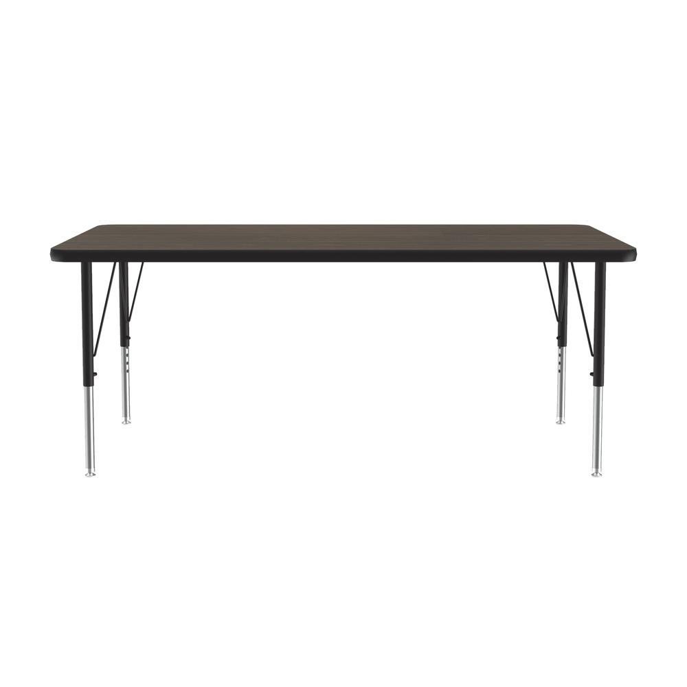 EconoLine Melamine Top Activity Tables 30x60", RECTANGULAR WALNUT, BLACK/CHROME. Picture 2