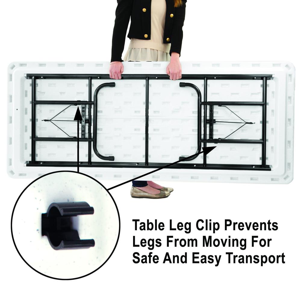 Adjustable Height Commercial Blow-Molded Plastic Folding Table 24x48" RECTANGULAR, RED, BLACK. Picture 5
