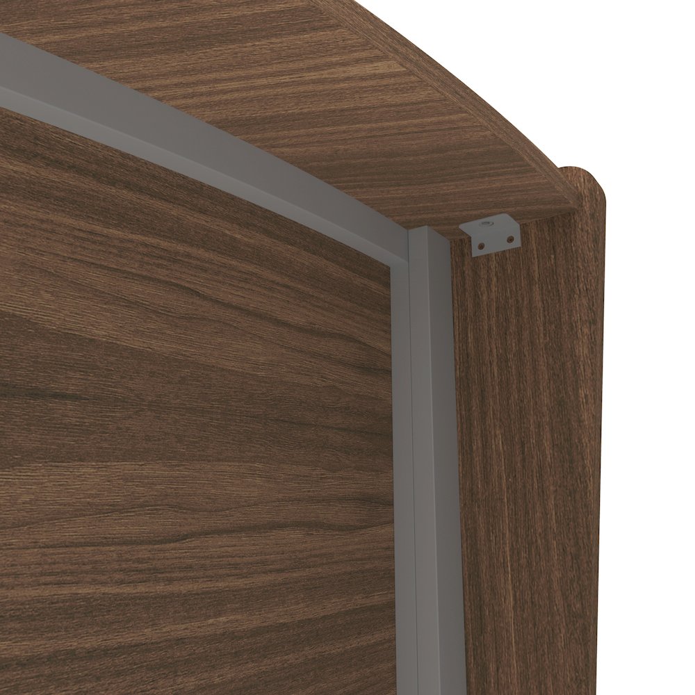 Curve Reception Desk Solid, Walnut. Picture 9